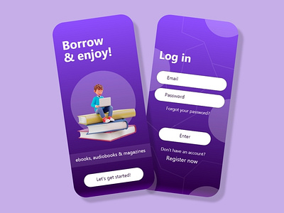 eBooks App Login Page UI Design