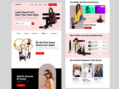 Fashion Landing Page Design 3d animation app branding design graphic design illustration landing logo motion graphics page typography ui ux vector web webdesign