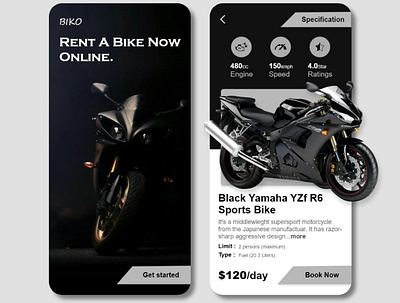 Rental Bike App UI Design app bike branding design graphic design illustration logo rental bike app typography ui uidesign uiux ux uxdesign vector