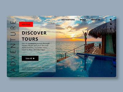 Tour Discovery Landing Page 3d animation app branding design discovery graphic design illustration landing logo motion graphics page template tour typography ui ux vector web website