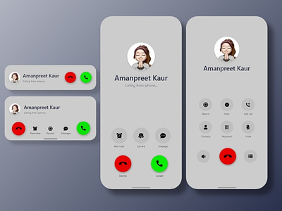 Incoming Voice Call Screen UI Design