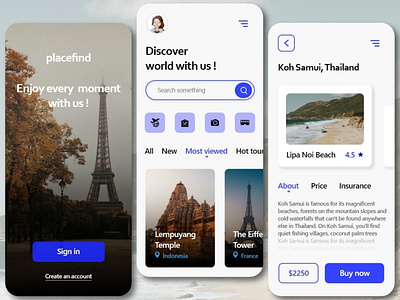 Placefind App UI design 😍 3d animation app app design app ui branding design graphic design illustration location logo mobile app motion graphics placefind typography ui uidesign uiux ux vector