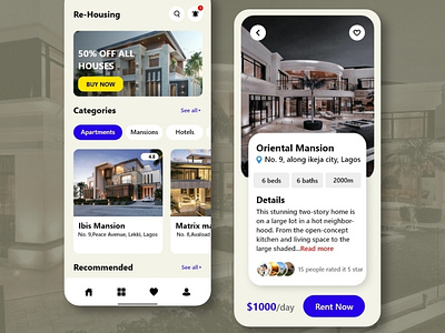 Real estate app ui design
