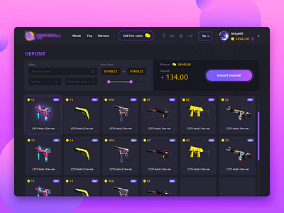 Casino - Deposit page