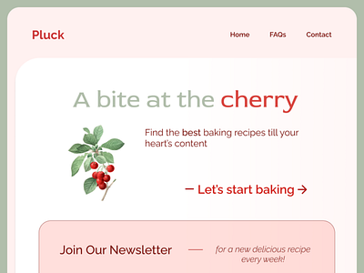 Daily UI :: 003 003 app baking challenge cherry dailyui design figma graphic design illustration landing page ui uiux ux