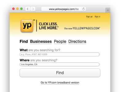 Yp Lite - Business Search search white yellow yellow pages yp yp lite
