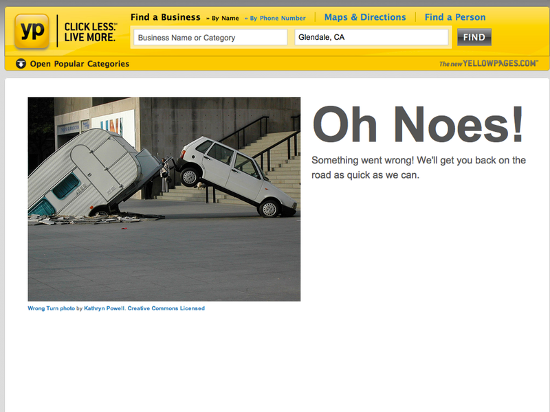 YP 500 500 error white yellow search yellow pages yp lite yp