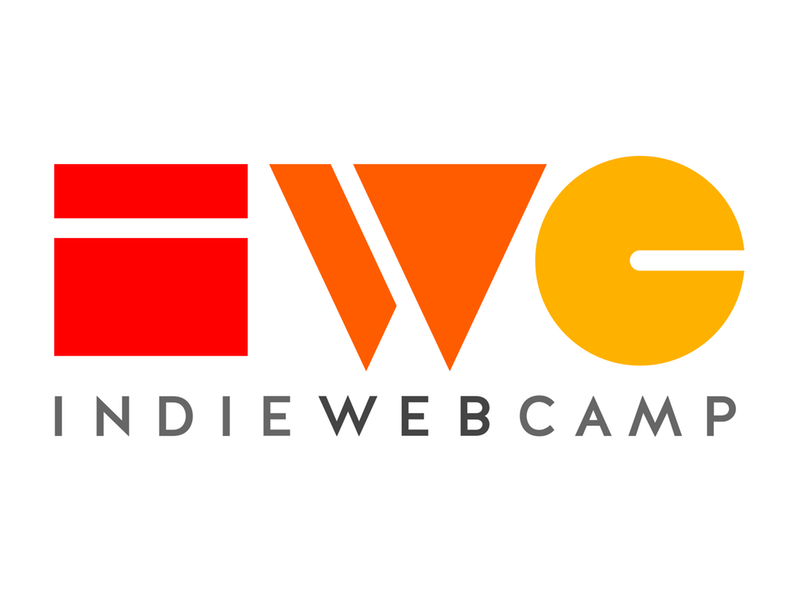 Indie Web Camp Logomark - three color golden rectangle yellow triangle red rectangle orange indiewebcamp indieweb circle