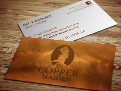 The Copper Maiden Branding branding business cards graphic design logo