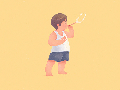 blow bubbles blow bubbles boy child childhood illustration