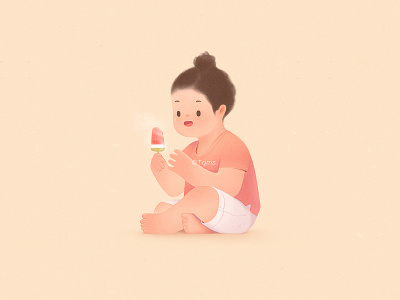 Eat popsicles child childhood cute girl illustration popsicles
