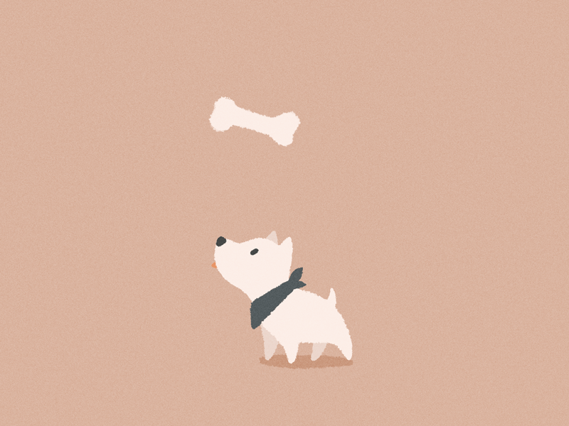 Dog animation bone dog gif illustration loop