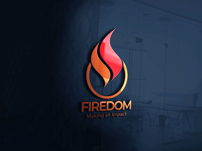 3D Firedom Logo Design 3d 3d logo design advertisement branding graphic design logo logo design