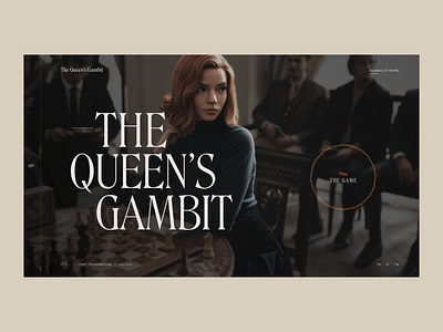 The Queen's Gambit concept website art direction concept concept project concept website hero interface tv series typography ui ui design uiux website website design