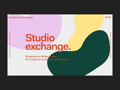 Studio Exchange landing page after effects animation hero illustration landing page shapes ui