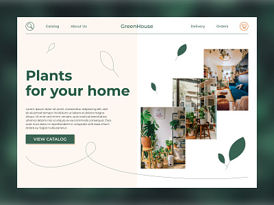 Main page for Plants Shop design illustration ui ux vector