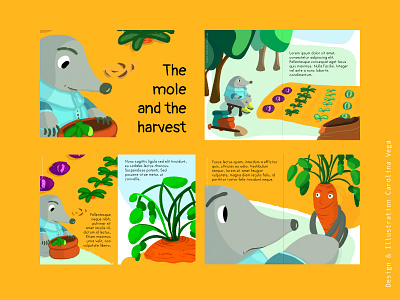 The mole and the harvest children book creative design graphic design illustration layout