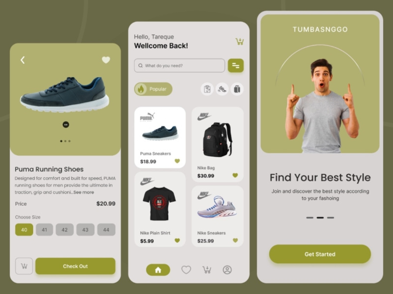 Ecommerce shoes - Mobile App by Tareque Hasan on Dribbble