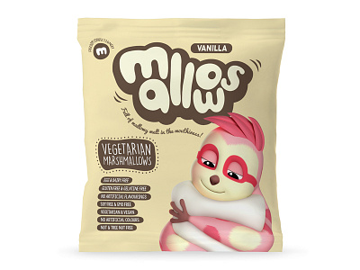 Vanilla Mallows Packaging hand drawn illustration marshmallows packaging sweets