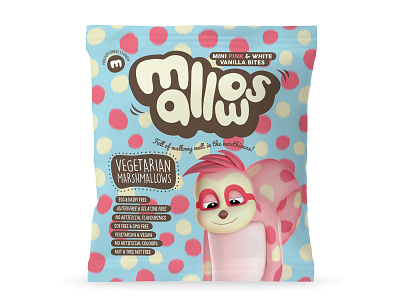 Strawberry & Vanilla Mallows Packaging hand drawn illustration packaging sweets typography
