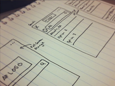 UX Sketching for new app.