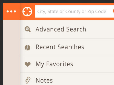 Mobile Nav icon mobile search ux