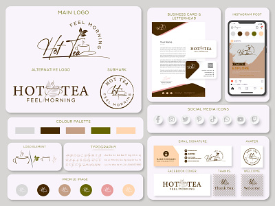 Botanical, Tea Logo & Branding Kit.