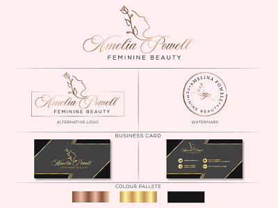 Woman Beauty Logo With Gradient Concept And Business Card. beautiful skin beauty care beauty makeup beauty salon beauty shop branding creative logo face makeup feminine beauty feminine logo girl logo graphic design hair salon hairstyle logo logo luxury fashion luxury template luxury woman sexy logo spa business card