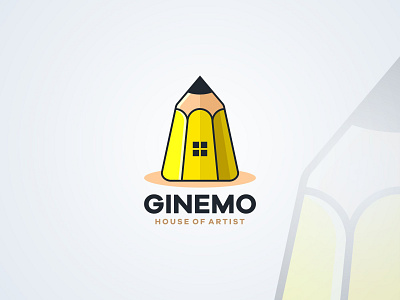 Pencil House artist branding creative design graphic design house illustration line logo media modern pencil simple yuanesei