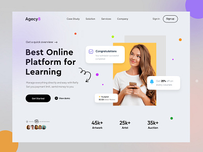 Online Learning Website Design app course e learning education platfrom eduction landing page hasan landingpage online course online platfrom website popular shot uiux designer visual design web website design