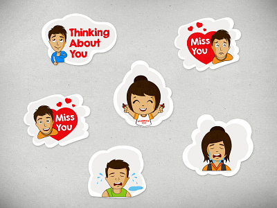 Chat Stickers for iPhone app app development art chat design illustrations iphone smileys stickers ui