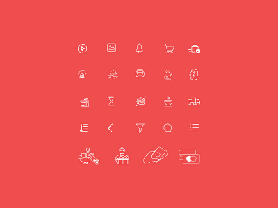 Icon Pack - Food Ordering App android app development flat food icon icon pack iphone restaurant thin ui ux