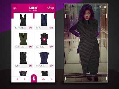 Concept UI - Augmented Reality Fashion App android app ar augmented concept fashion iphone listing screen logo reality ui ux