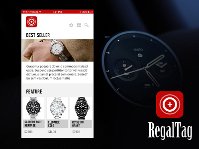 Concept UI + App Icon - Watch eCommerce App app concept design development ecommerce icon iphone logo ui ux watch