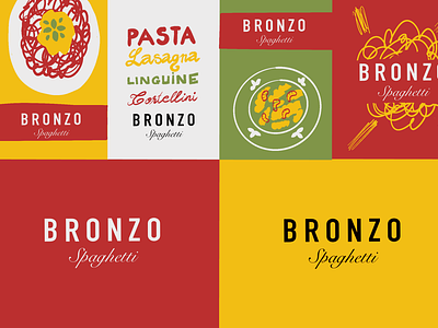Bronzo Spaghetti Restaurant Logo branding design food italia italy logo restaurant spaghetti