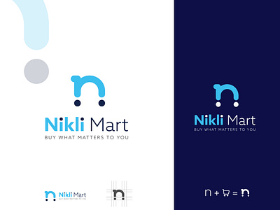 Nikli Mart Logo and branding design brandidentity branding creative designer dribbble ecommerce ecommerce logo logo logodesigner minimal modern n ecommerce logo nletterlogo nlogo