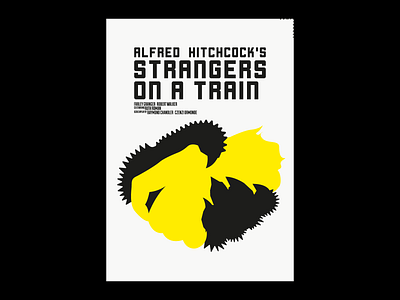 Strangers on a train cinema drawing graphicdesign hitchcock illustration illustration design minimalism movieposter poster posterart typography