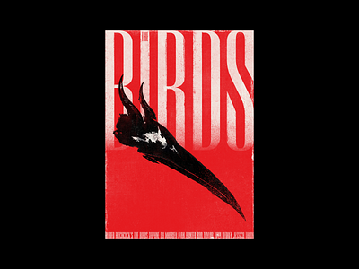 The Birds cinema design drama drawing graphicdesign hitchcock illustration illustration design lettering minimalism movieposter poster posterart typography