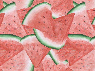 Watercolor watermelons.