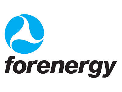 Forenergy Logo blue energy helvetica logo oblique wind