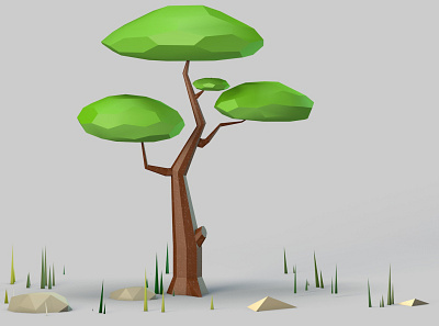 LOW POLY TREE 3d cinema4d graphic design modeling