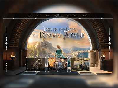 The Lord of the Rings: The Rings of Power - Website Concept branding concept design fiction got illustration lord of the rings minimal story the rings of power ui ux