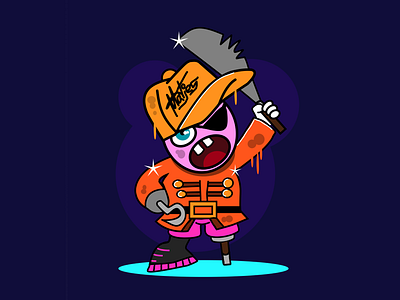 Funkypirat adobe art character disco funky graphic illustration illustrator live logo pirat