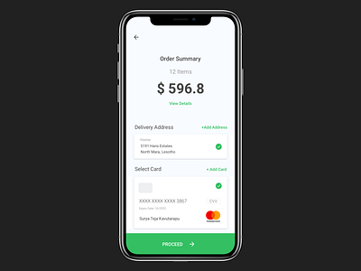 Daily UI Challenge 002 | Credit Card Checkout checkout concept credit card payment order confirmation payment app