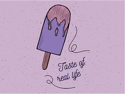 Taste of real life drawing food ice cream illustration pop sicle purple summer taste