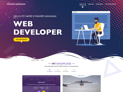 Webpage design for Web developer branding creative design design illustration web design web development