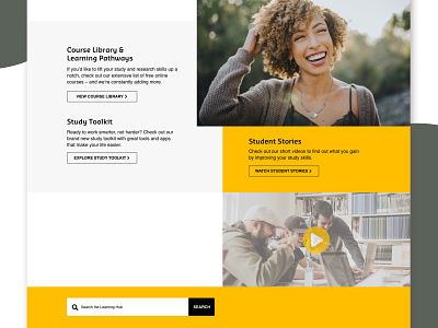 eLearning Hub | Landing Page design e learning education elearning landing page ui ui design uni university ux design webdesign website yellow