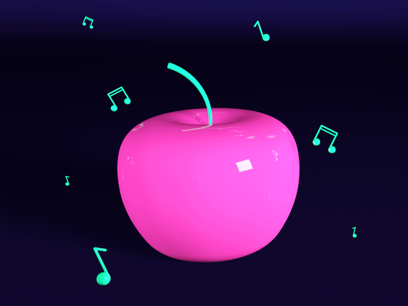 Dancing Apple 3d 3danimation animation apple cinema cinema4d fruit motion motiondesign motiongraphics music