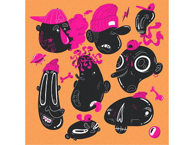 dope dudes vol 1 adidas beanie cap character characterdesign dude dudes faces illustration nike skater skaters skull ufo