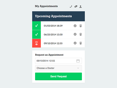 Appointment request web app appointment request flat minimal ui